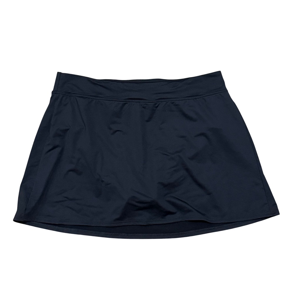 Lands End Black Swim Skirt with Attached Brief Size 14 Women Active Swimwear